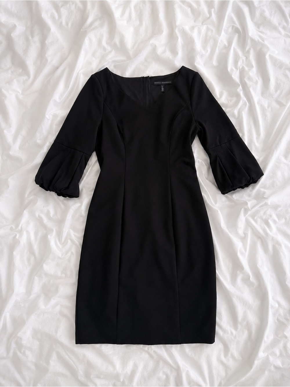 White House Black Market Black Sheath Dress with Bell Sleeves